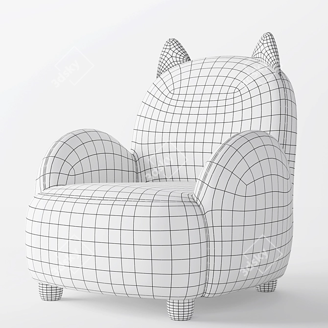 LINSY KIDS Cat Armchair Toy 3D model image 3