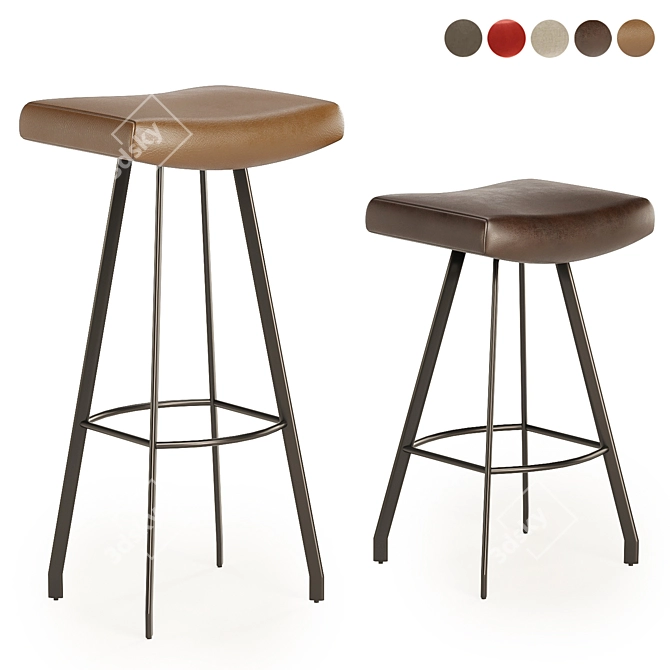 Stylish Sidney Barstool Collection 3D model image 1