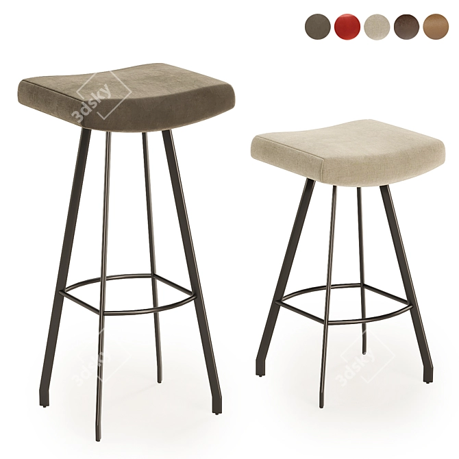 Stylish Sidney Barstool Collection 3D model image 3