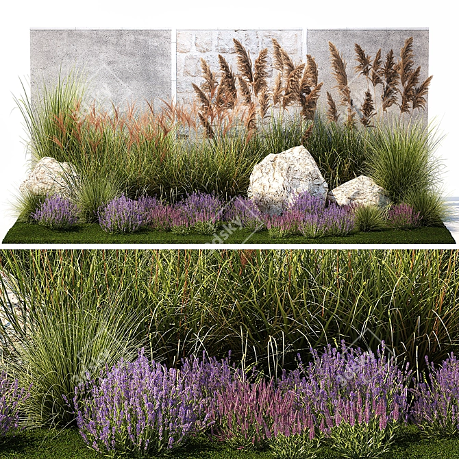 Lavender Garden Collection Set 3D model image 1