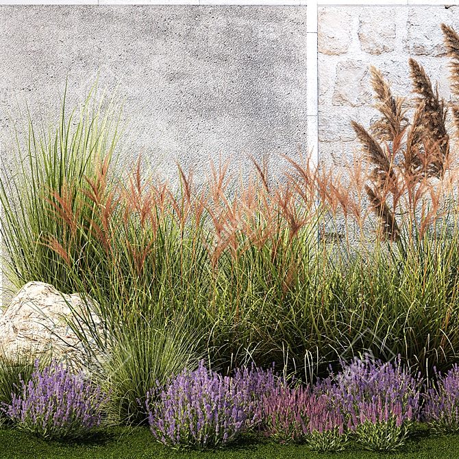 Lavender Garden Collection Set 3D model image 3