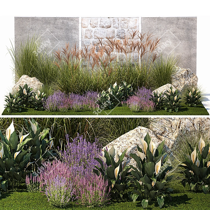 Lavender Garden Collection Set 3D model image 8