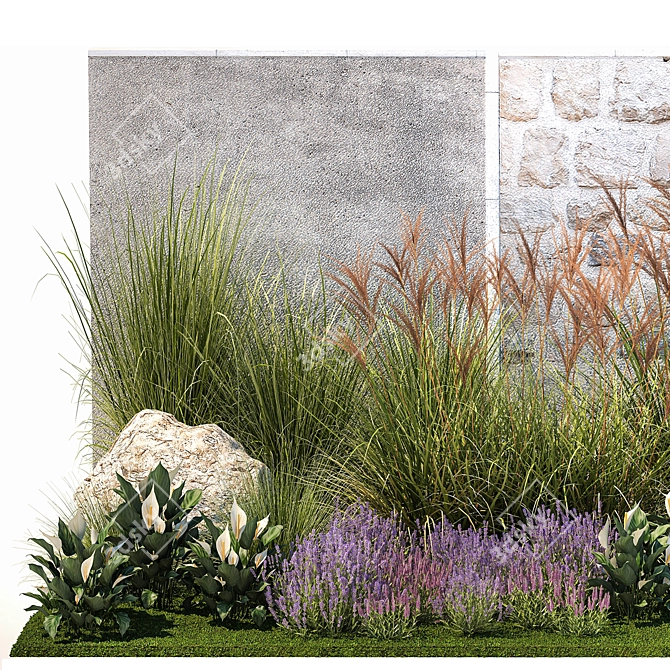 Lavender Garden Collection Set 3D model image 9