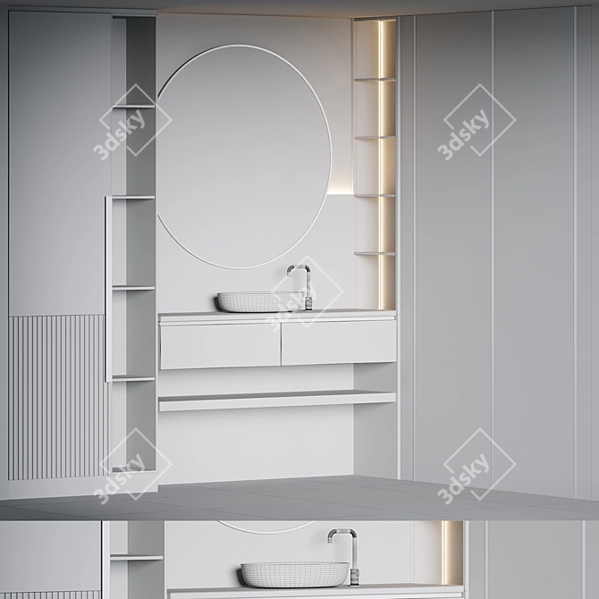 Bathroom Furniture 3D Model Set 3D model image 6