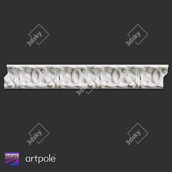 Ornamental Gypsum Cornice SK142 3D model image 1