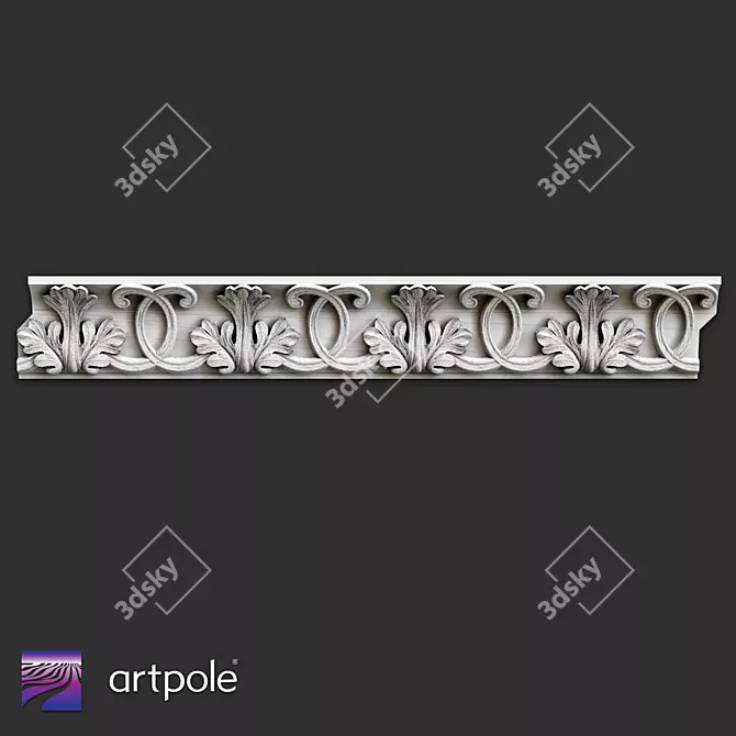 Ornamental Gypsum Cornice SK142 3D model image 2