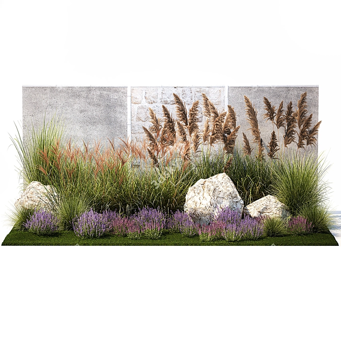 Landscaping Plant Collection with Lavender Flowers 3D model image 4