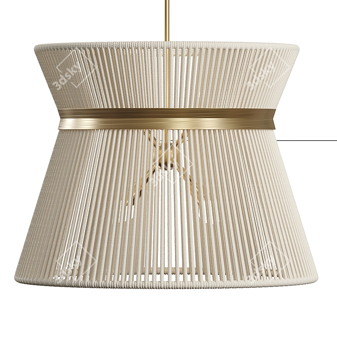 Contemporary White Pendant Light Fixture 3D model image 2