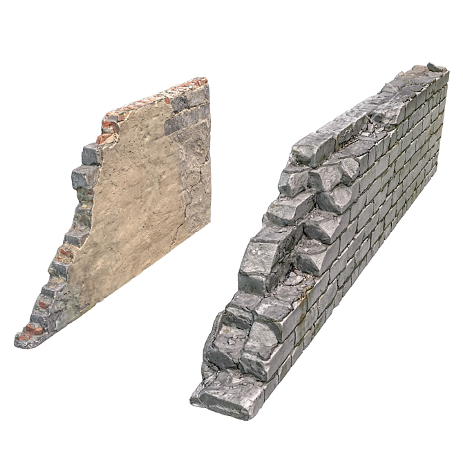 Ancient Ruined Walls 3D Models 3D model image 2