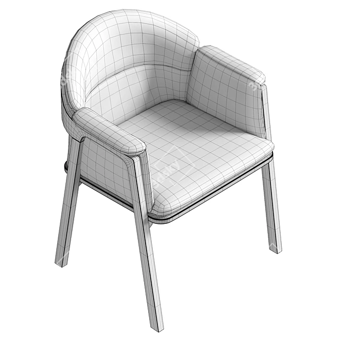 Nomad Teak Garden Chair UV Unwrapped 3D model image 6