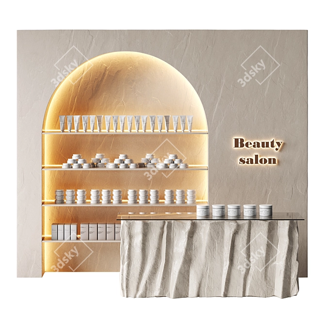 Modern Beauty Salon Set: Beige Arch 3D model image 1