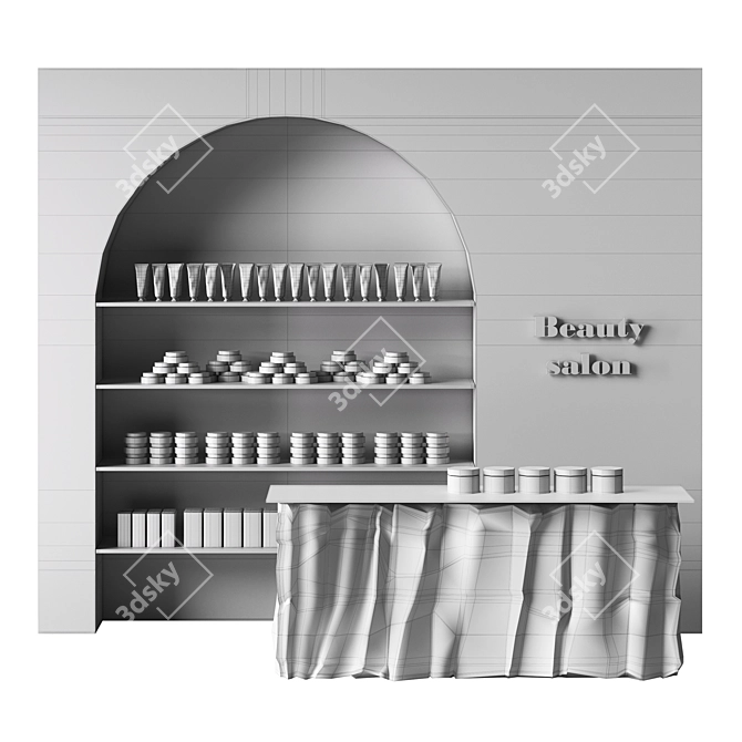 Modern Beauty Salon Set: Beige Arch 3D model image 4