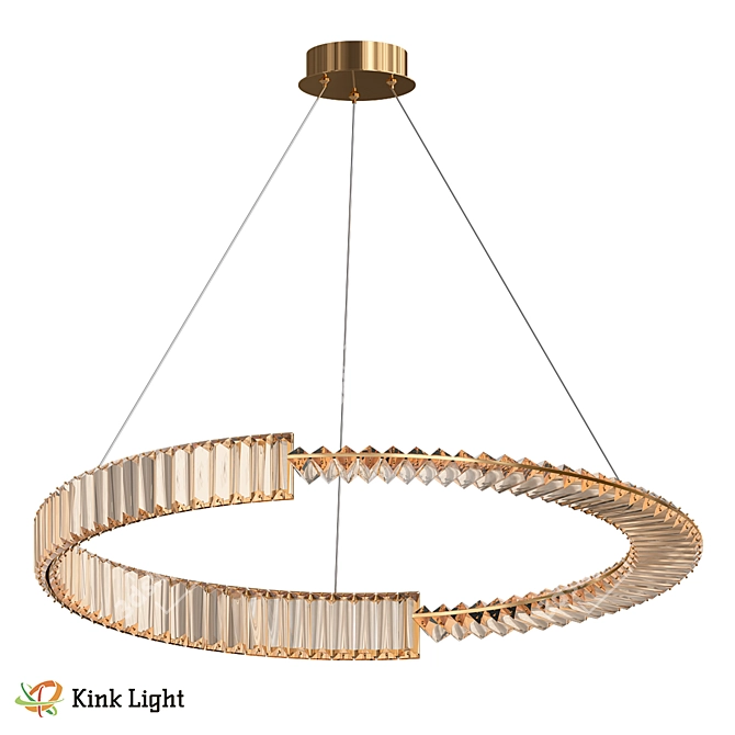 Bronze LED Pendant Light Fixture 3D model image 1