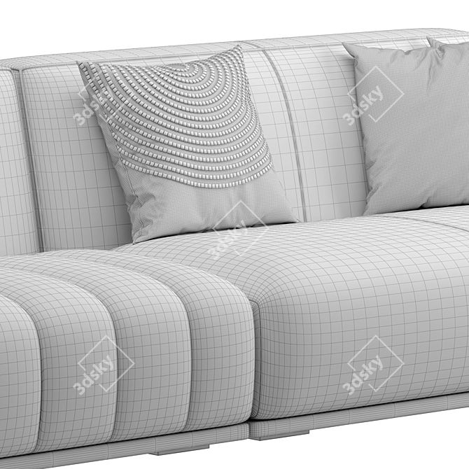 Flannel Upholstered Cozy Modern Sofa 3D model image 7