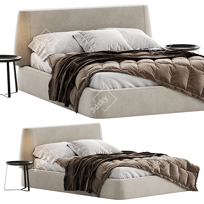 Picea Bed: Modern Minimalist Design 3D model image 2