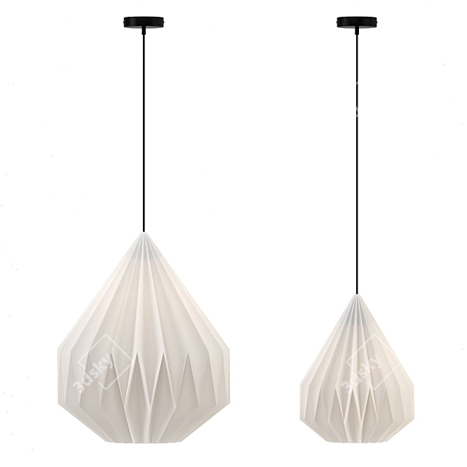 Scandinavian Teardrop Pendant Light 3D model image 2