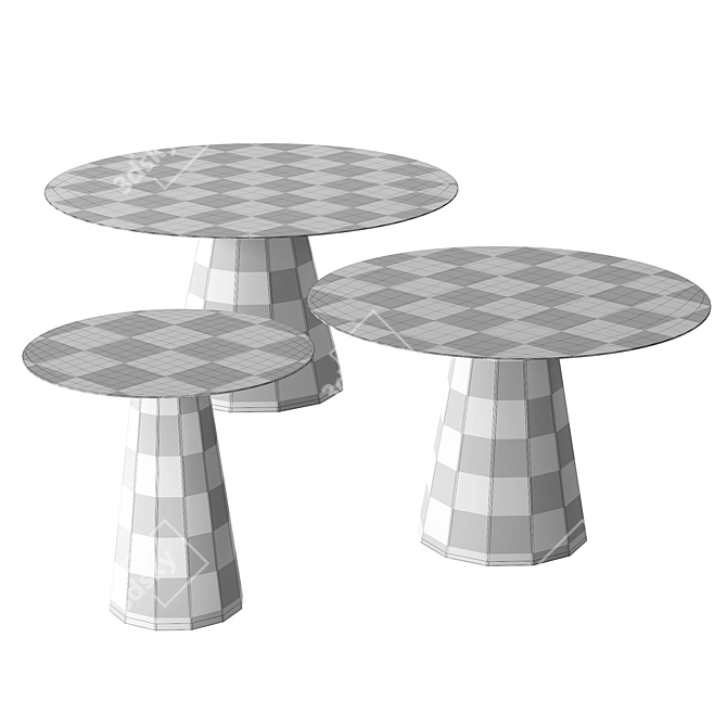 Ankara Round Tables in 3 Sizes 3D model image 3