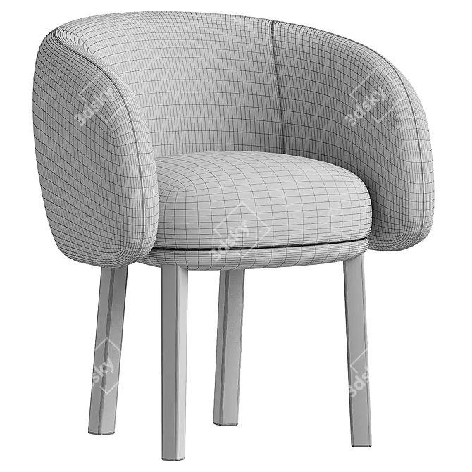 Sleek Nido Fabric Armchair Model 3D model image 4