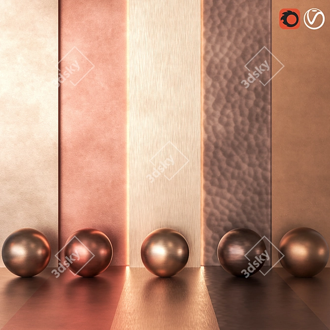 Copper Metal Textures Bundle Vol 1 3D model image 1