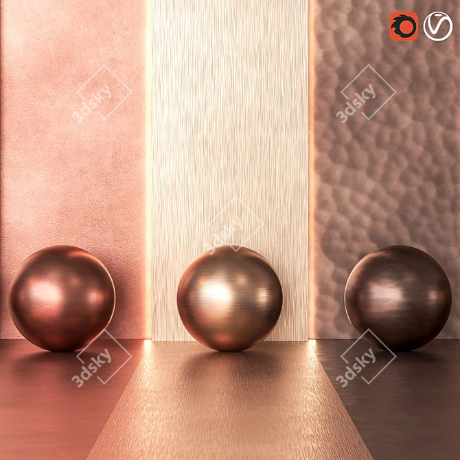 Copper Metal Textures Bundle Vol 1 3D model image 2