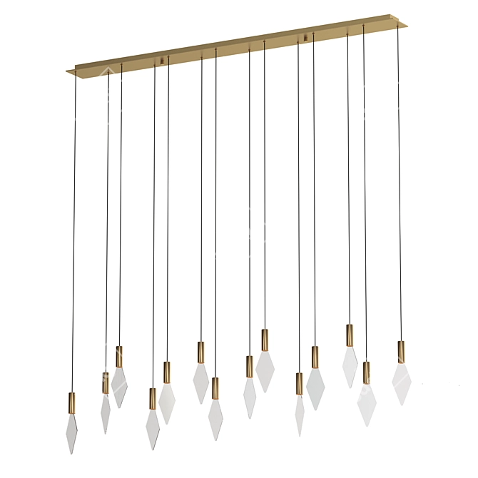 Diamond Spark Brass Pendant Light 3D model image 2