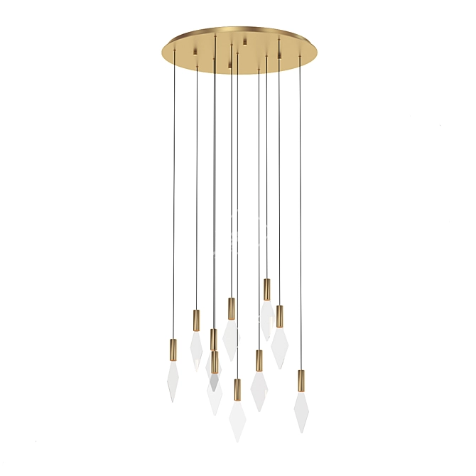 Diamond Spark Brass Pendant Light 3D model image 4