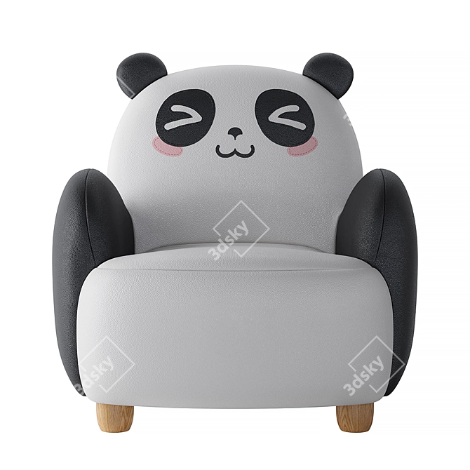 Title: LINSY KIDS Panda Armchair 3D model image 2