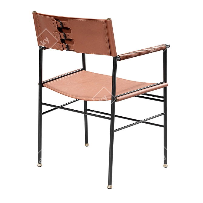 Steel Comfort Chair 3D model image 2