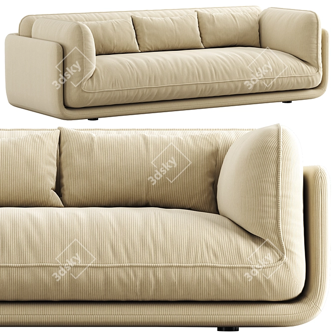 Luxury Comfort Lunetta Sofa Bed 3D model image 2