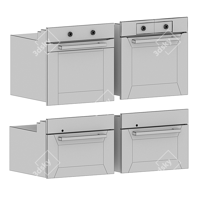 Miele 6-piece Oven Set 3D model image 6