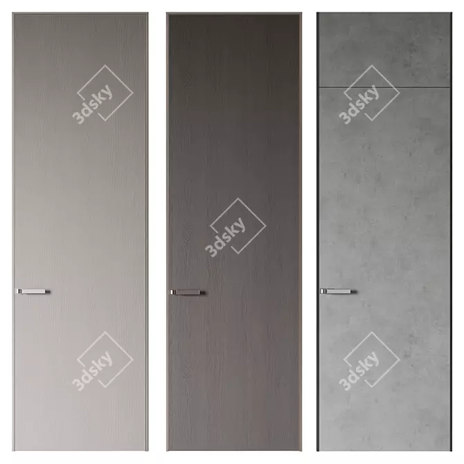 Modern Door Set 3000x900mm 3D model image 1