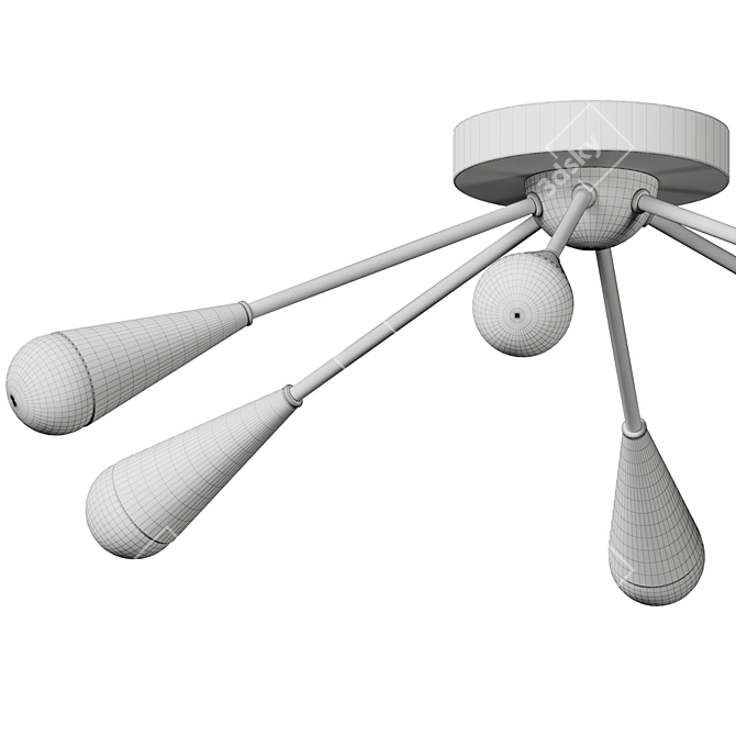 Modern Satellite-inspired Flush Mount 3D model image 5