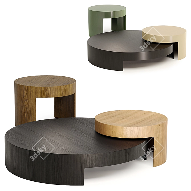 Sleek TURN Low Coffee Tables 3D model image 1