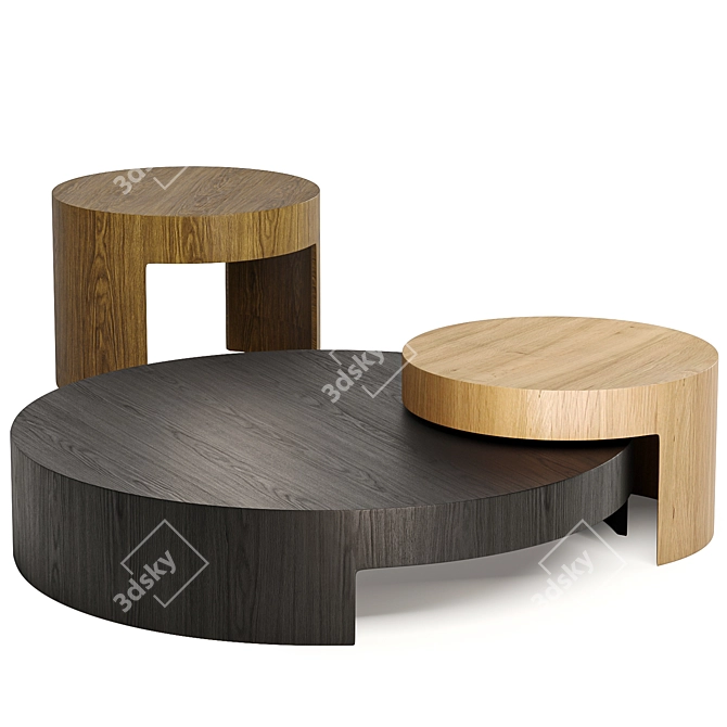 Sleek TURN Low Coffee Tables 3D model image 2