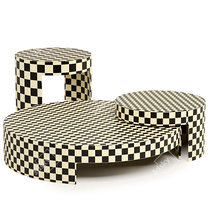 Sleek TURN Low Coffee Tables 3D model image 6