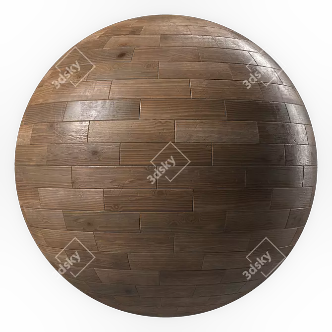 Aged Wood Parquet Material Kit 3D model image 2