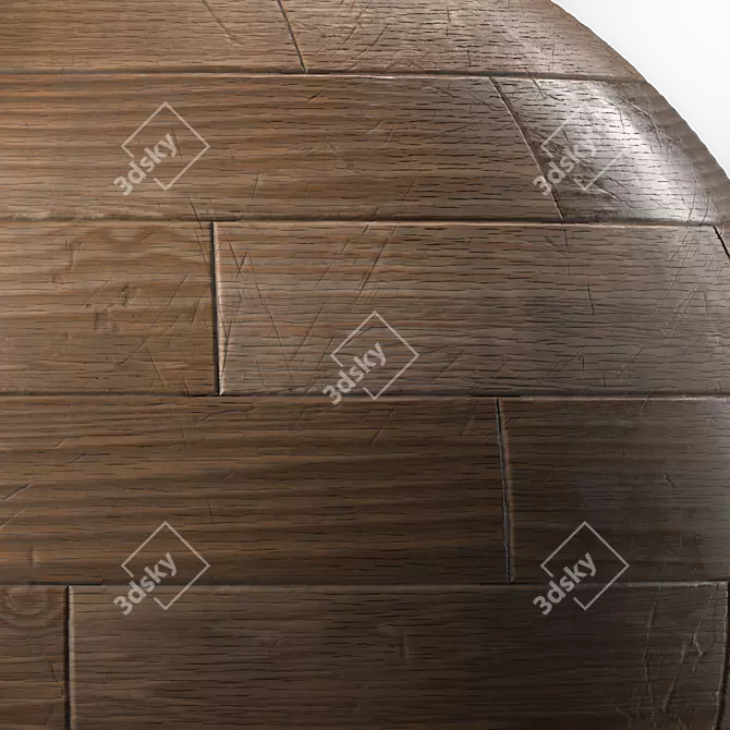 Aged Wood Parquet Material Kit 3D model image 3