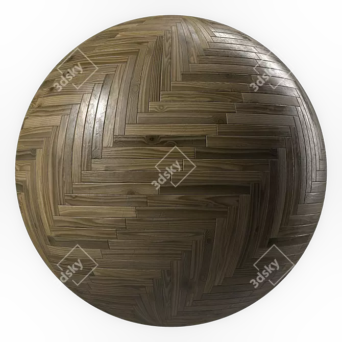 Aged Wood Parquet Material Kit 3D model image 5