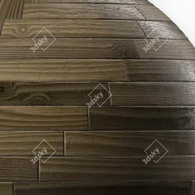 Aged Wood Parquet Material Kit 3D model image 6