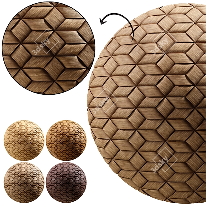 Bamboo Weave Texture Collection - Seamless 3D model image 1