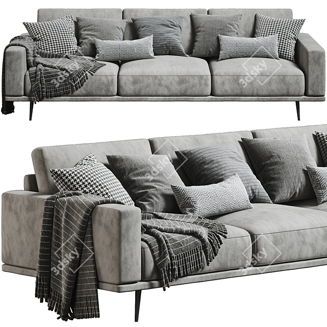 Modern BoConcept Carlton 3 Seater 3D model image 2