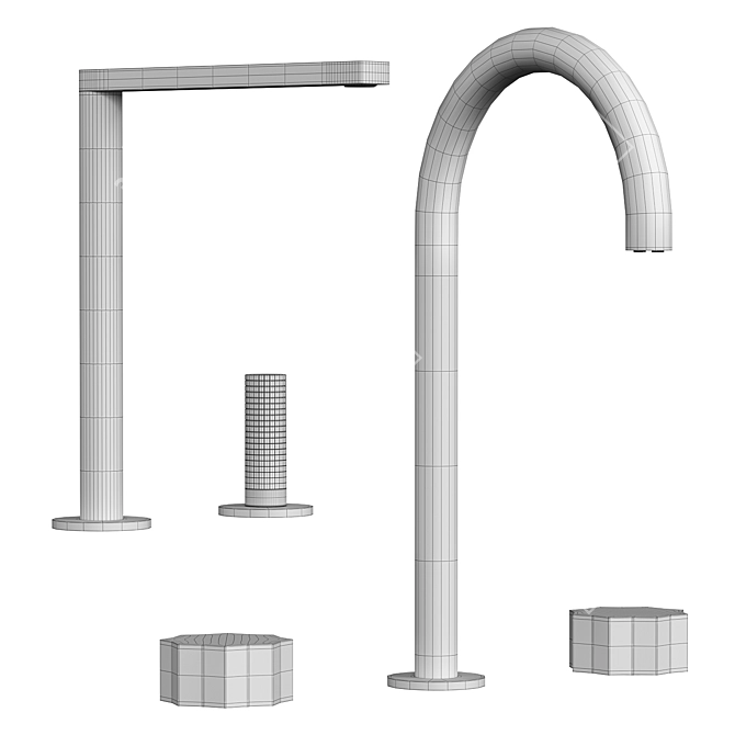 
"3 Hole Washbasin Mixers Cisal X32 - Italy 3D model image 4