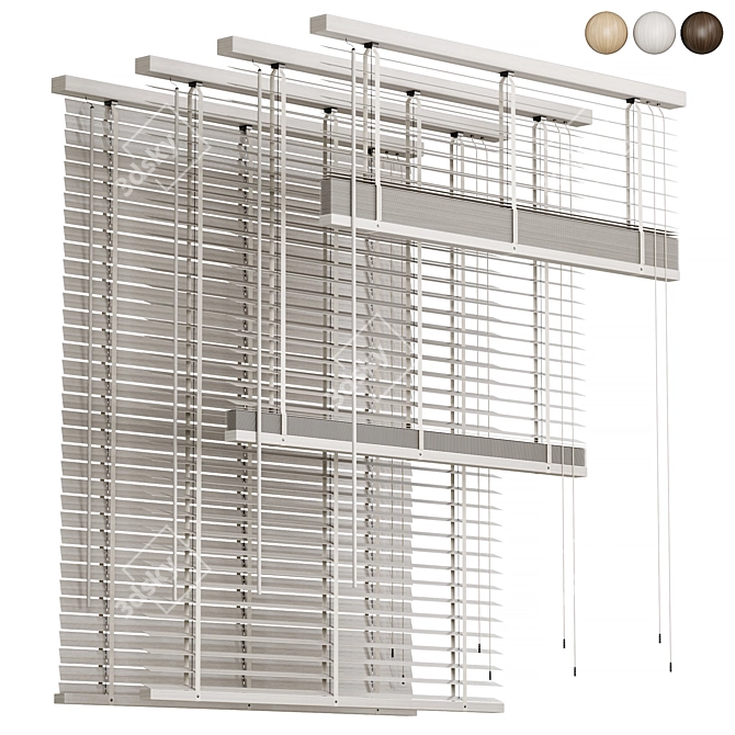 Foldable Wooden Blinds 2015 3D model image 2