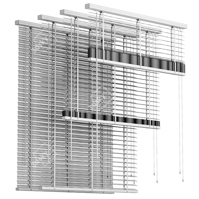 Foldable Wooden Blinds 2015 3D model image 7