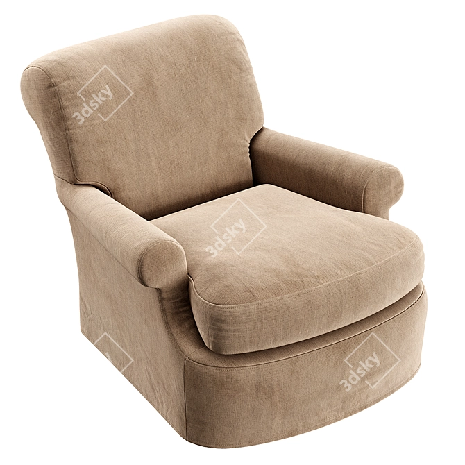 Handcrafted Hemp Lounge Chair 3D model image 4