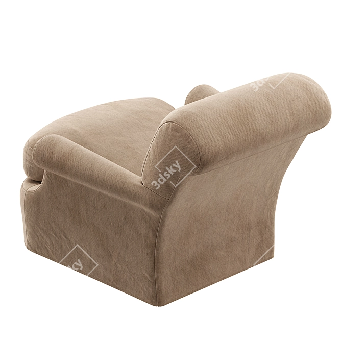 Handcrafted Hemp Lounge Chair 3D model image 5