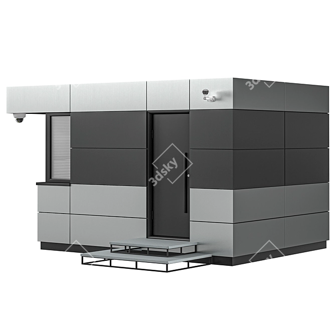 Premium Security Post Module M01 3D model image 3