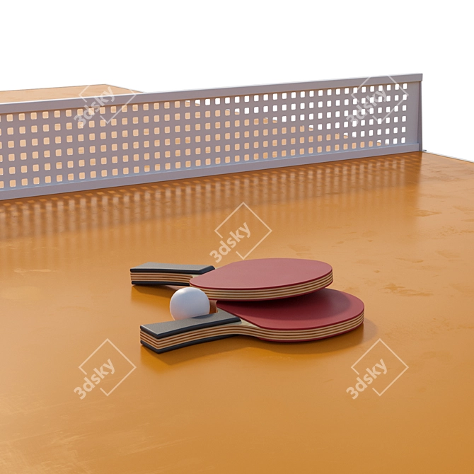 Modern Table Tennis Game Platform 3D model image 3