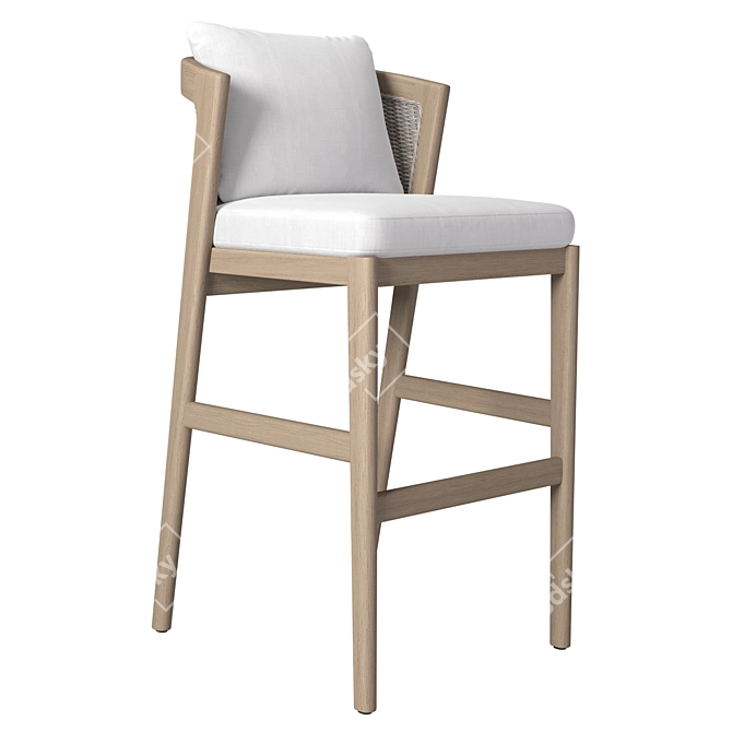 Elegant Teak Barstool for Stylish Comfort 3D model image 1