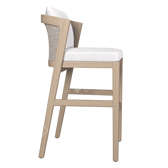 Elegant Teak Barstool for Stylish Comfort 3D model image 2